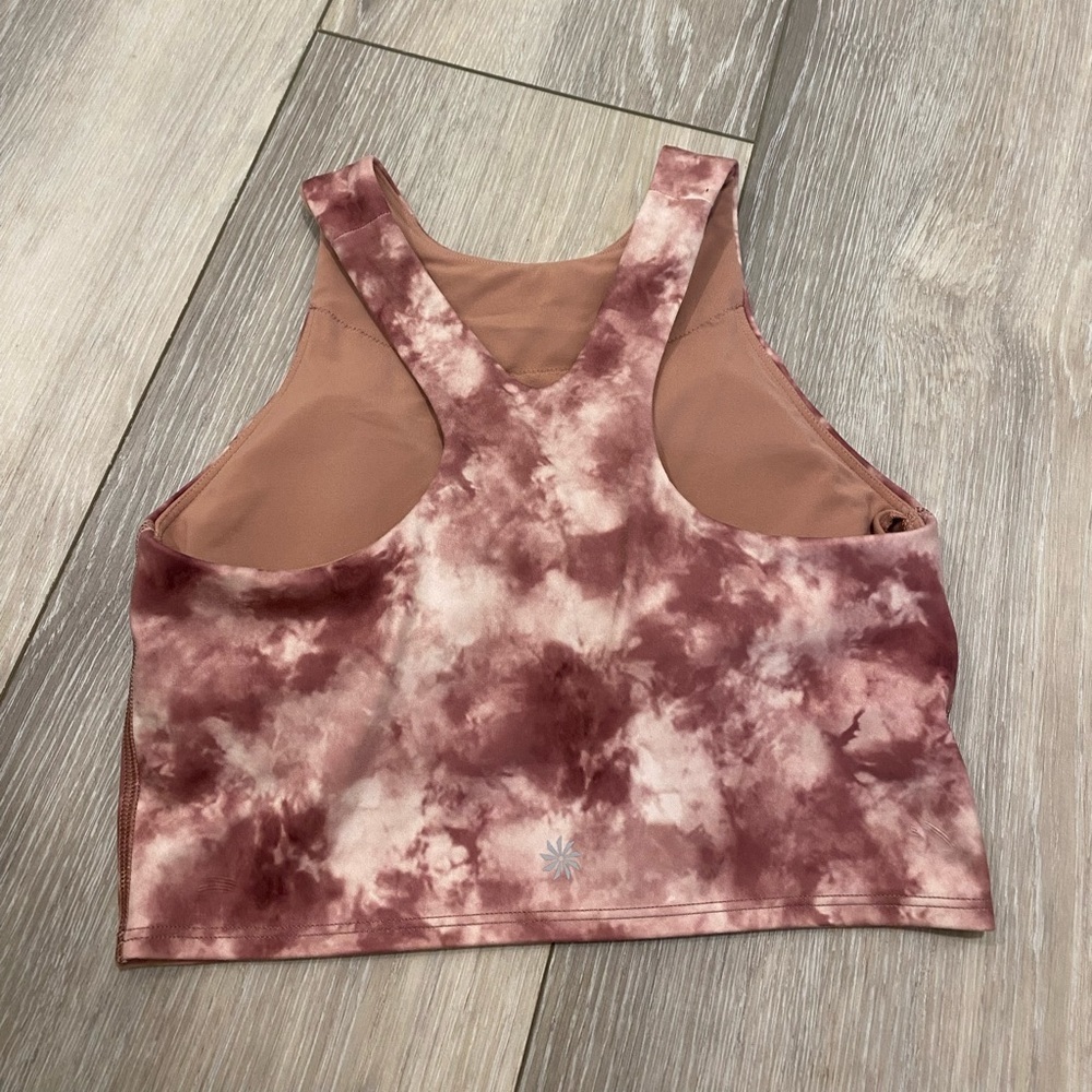 Athleta Conscious Crop Printed AC XS Sports Bra Just Dance Ballerina Gown Marble - Picture 5 of 6